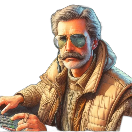 jacket, face, robot, weapon transparent PNG cut-out