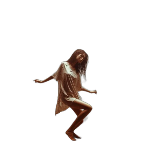 dress, creature, hair, shoes transparent PNG cut-out
