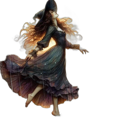 dress, hair, fantasy art, concept art transparent PNG cut-out
