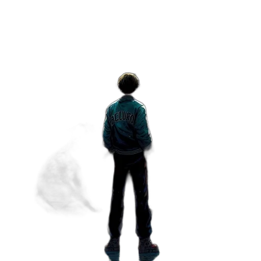 jacket, robot, creature, hair transparent PNG cut-out