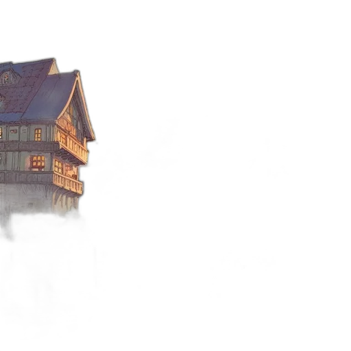 building, concept art, watercolor, photorealistic transparent PNG cut-out