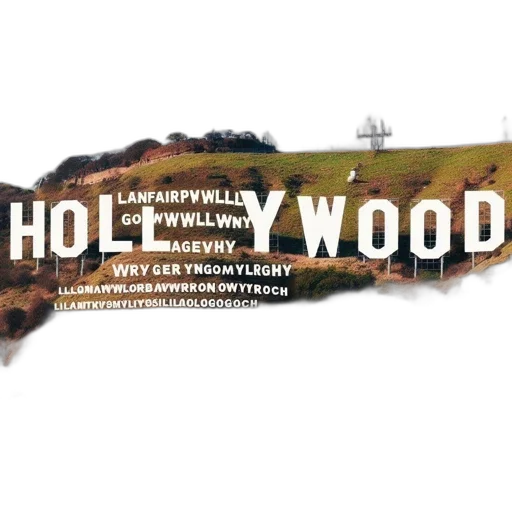 unconventional, view, hollywood, sign transparent PNG cut-out