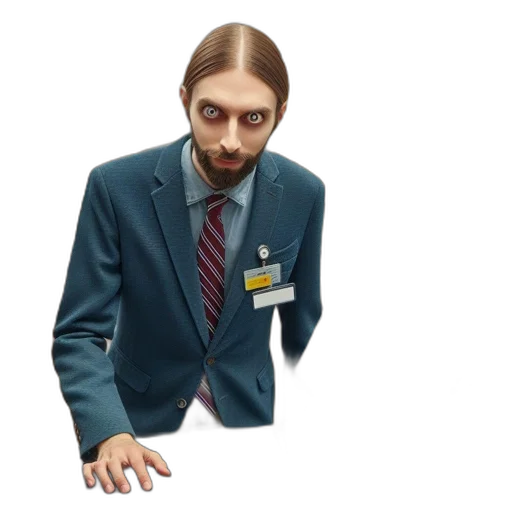 staff, jacket, creature, face transparent PNG cut-out