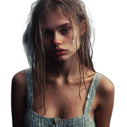 dress, jacket, hair, face transparent PNG cut-out