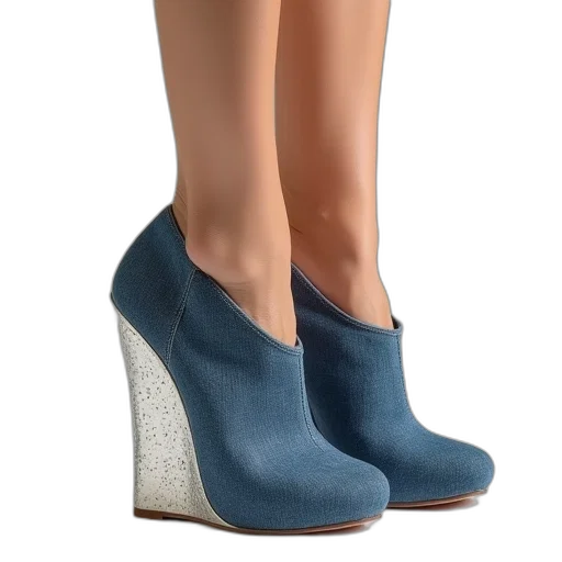 shoes, blue, woman, wearing transparent PNG cut-out