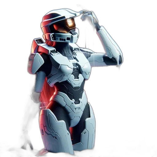 robot, concept art, 3d render, cyberpunk transparent PNG cut-out