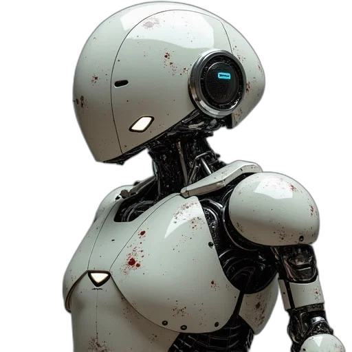 robot, concept art, cyberpunk, 3d render transparent PNG cut-out