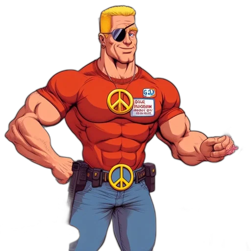 jacket, weapon, comic book art, cartoon transparent PNG cut-out
