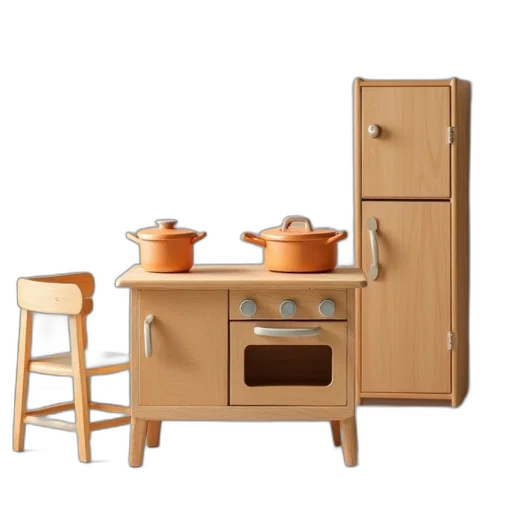 furniture, 3d render, earth tones, golden transparent PNG cut-out