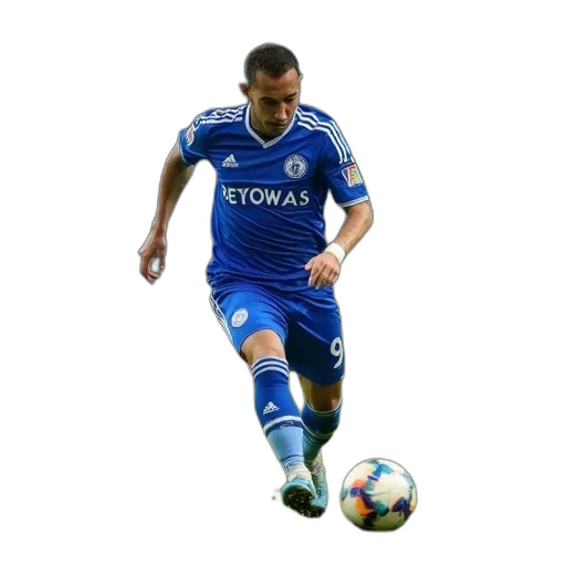 soccer, player, wearing, blue transparent PNG cut-out