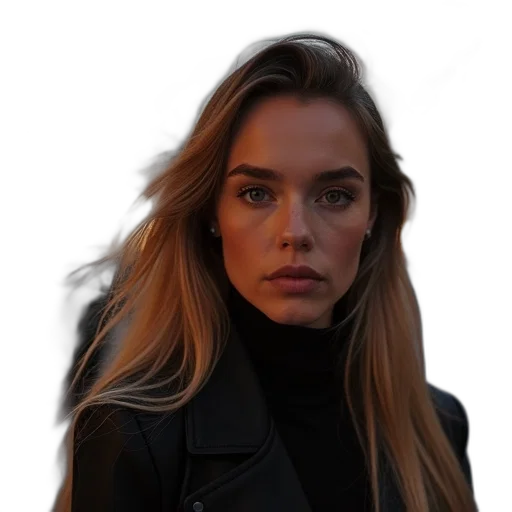 jacket, face, hair, staff transparent PNG cut-out