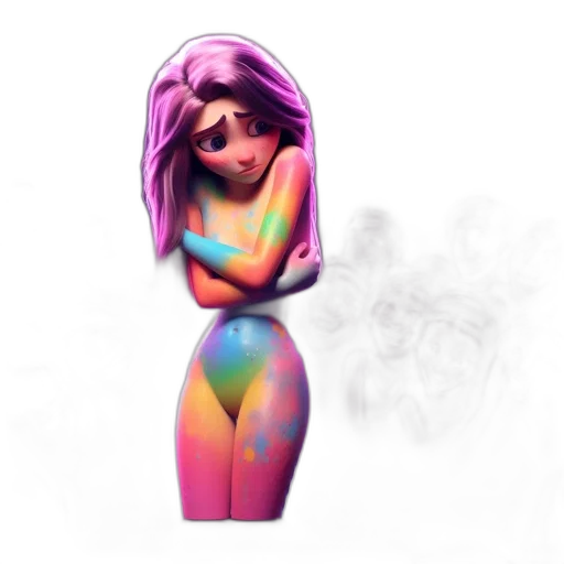 dress, hair, concept art, 3d render transparent PNG cut-out