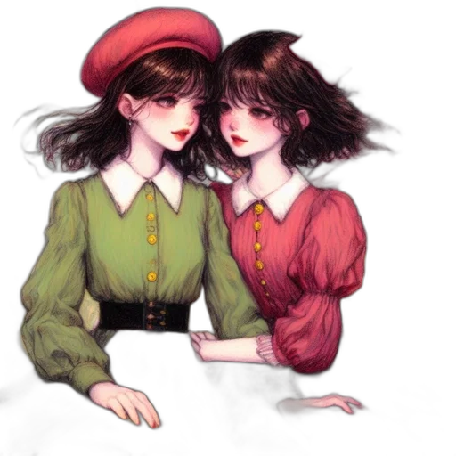 hat, dress, watercolor, concept art transparent PNG cut-out