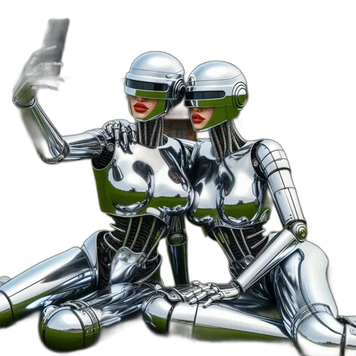 robot, concept art, 3d render, comic book art transparent PNG cut-out