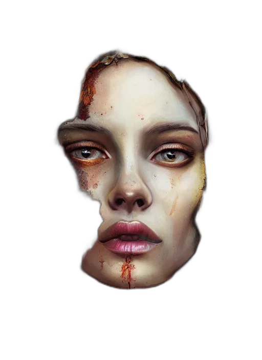face, mask, crown, photorealistic transparent PNG cut-out