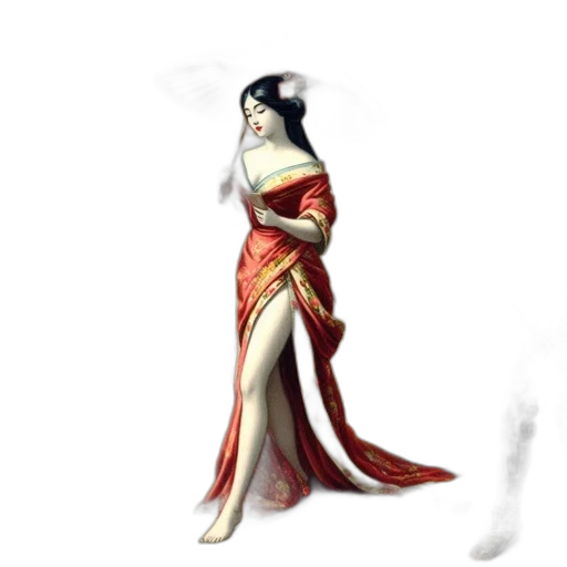 dress, staff, jewelry, dragon transparent PNG cut-out