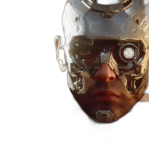 robot, mask, face, concept art transparent PNG cut-out