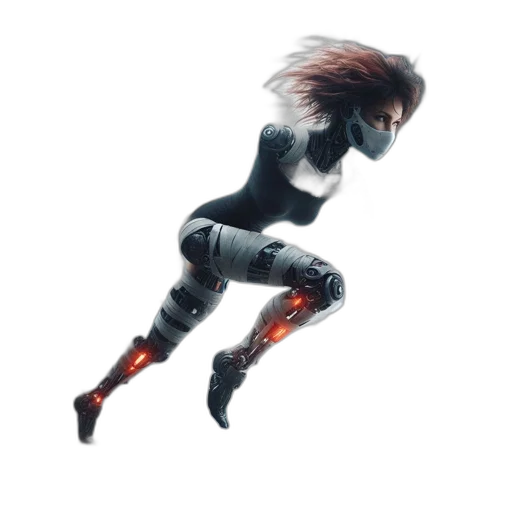 robot, hair, creature, weapon transparent PNG cut-out