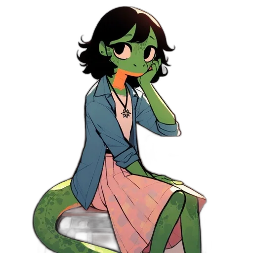 dragon, creature, staff, dress transparent PNG cut-out