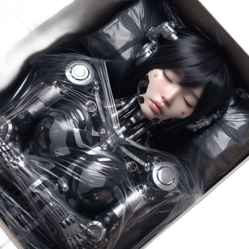robot, jacket, mask, face transparent PNG cut-out