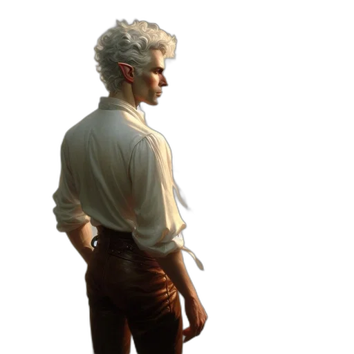 staff, jacket, hair, sword transparent PNG cut-out