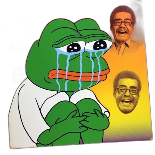 face, illustrated, frog, tearful transparent PNG cut-out