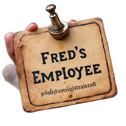 staff, fred, employee, badge transparent PNG cut-out