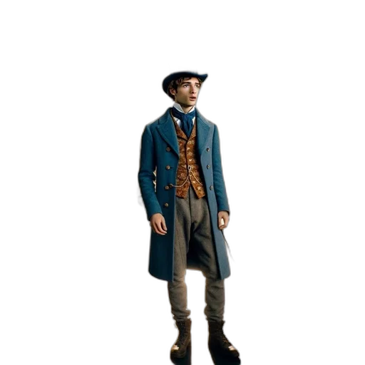 hat, jacket, staff, face transparent PNG cut-out