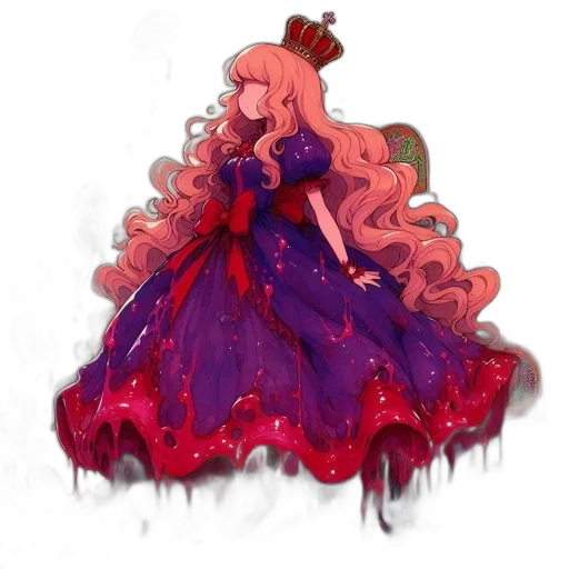 dress, crown, hair, creature transparent PNG cut-out
