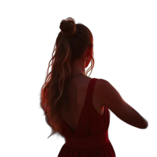 dress, hair, staff, jacket transparent PNG cut-out