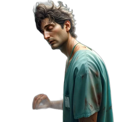 face, staff, concept art, photorealistic transparent PNG cut-out