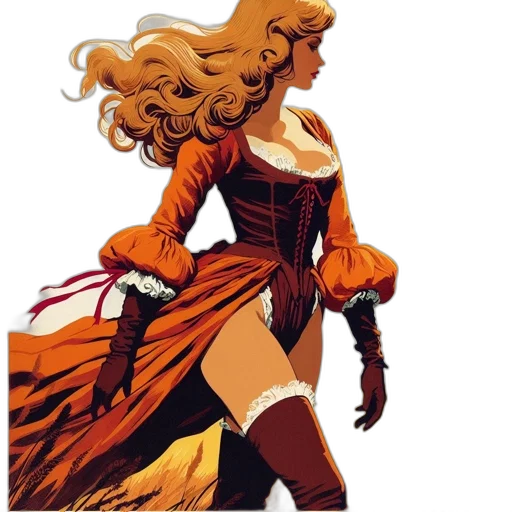 dress, comic book art, concept art, fantasy art transparent PNG cut-out