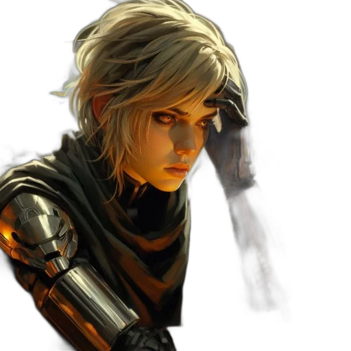 face, concept art, fantasy art, cyberpunk transparent PNG cut-out