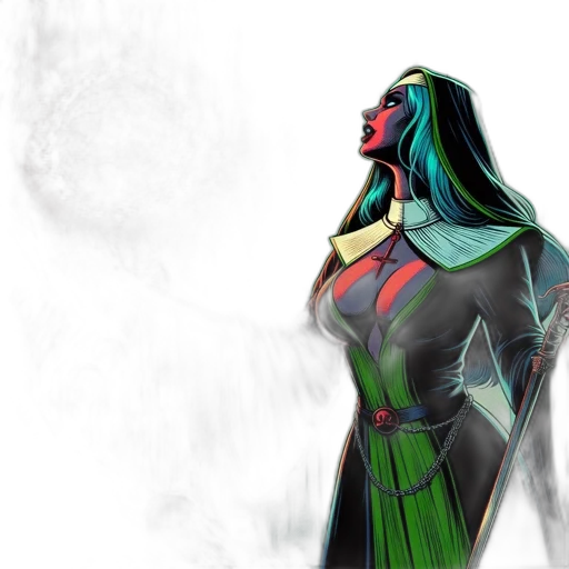 concept art, comic book art, fantasy art, 3d render transparent PNG cut-out