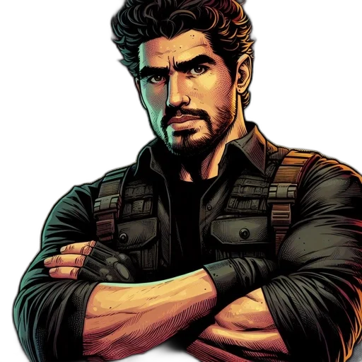 jacket, comic book art, concept art, cartoon transparent PNG cut-out