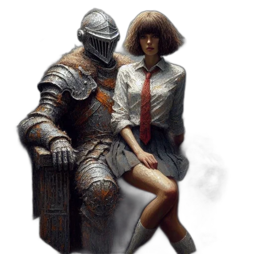 robot, sword, jacket, dress transparent PNG cut-out