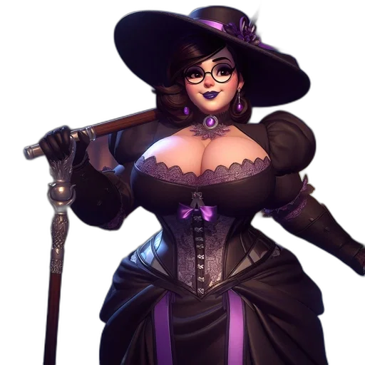 staff, hat, dress, fantasy art transparent PNG cut-out