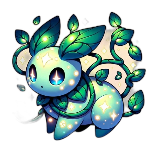 dragon, creature, staff, flower transparent PNG cut-out