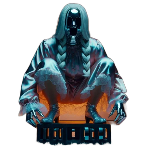 jacket, robot, mask, creature transparent PNG cut-out