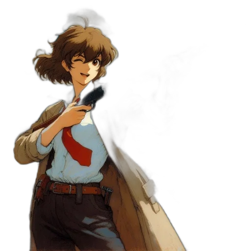 jacket, staff, weapon, hat transparent PNG cut-out