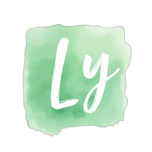 watercolor, green, initial, letter transparent PNG cut-out