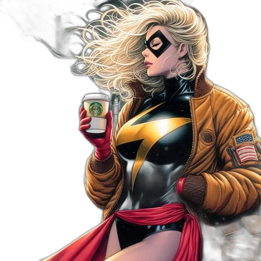 jacket, comic book art, concept art, female transparent PNG cut-out