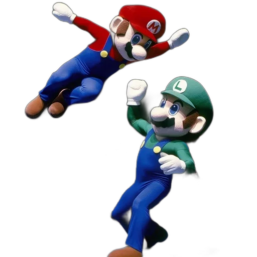 3d render, concept art, pixel art, mario transparent PNG cut-out