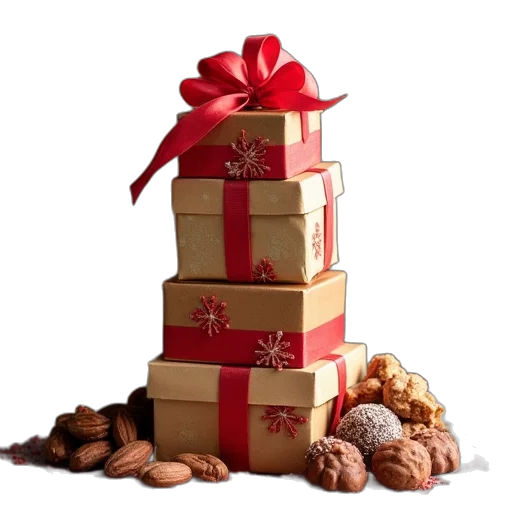 food, 3d render, gift, tower transparent PNG cut-out
