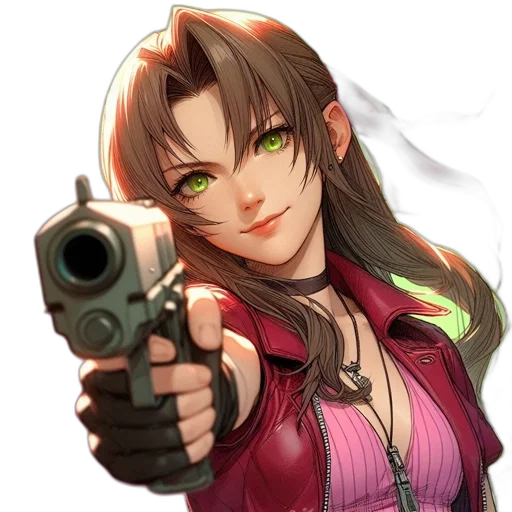 weapon, anime, cyberpunk, pixel art transparent PNG cut-out