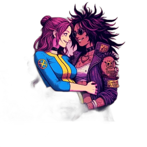 pixel art, comic book art, concept art, cyberpunk transparent PNG cut-out