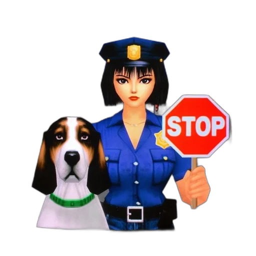 staff, pixel art, female, officer transparent PNG cut-out