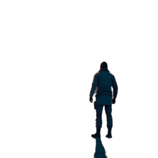 jacket, robot, staff, creature transparent PNG cut-out