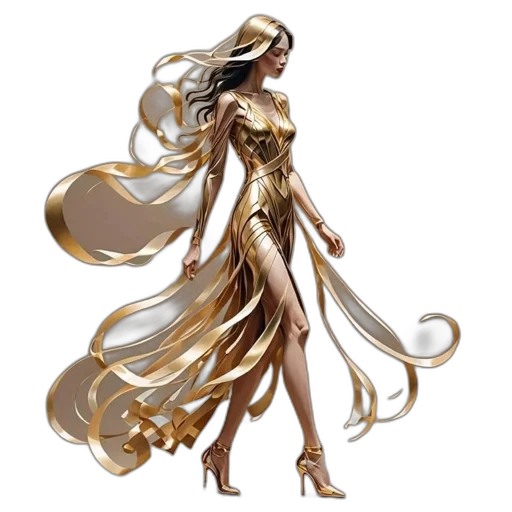 dress, staff, jewelry, concept art transparent PNG cut-out