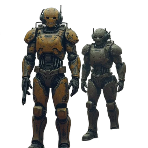 robot, concept art, 3d render, cyberpunk transparent PNG cut-out